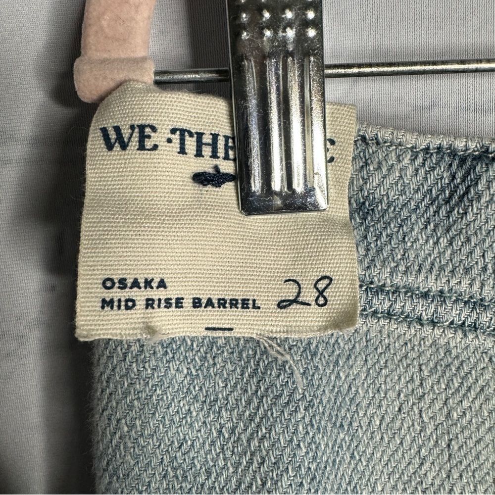 We The Free People Osaka Barrel Denim Shorts Size 28 NWT Blue Distressed - Picture 4 of 10